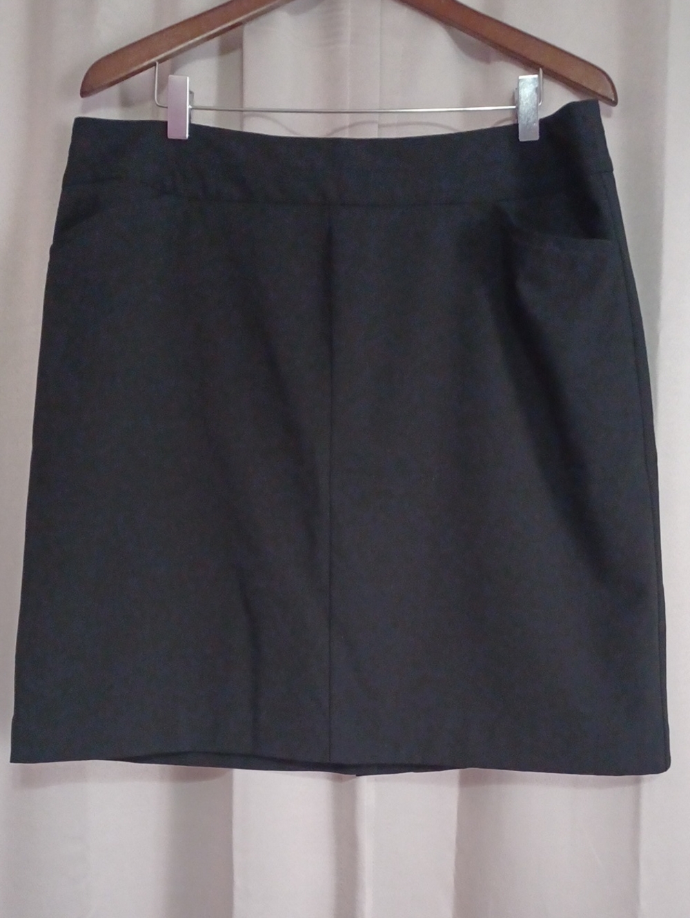 Worthington Petite Classic Black A-Line Pencil Skirt With Pockets 16P
